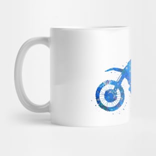 Motocross dirt bike blue art Mug